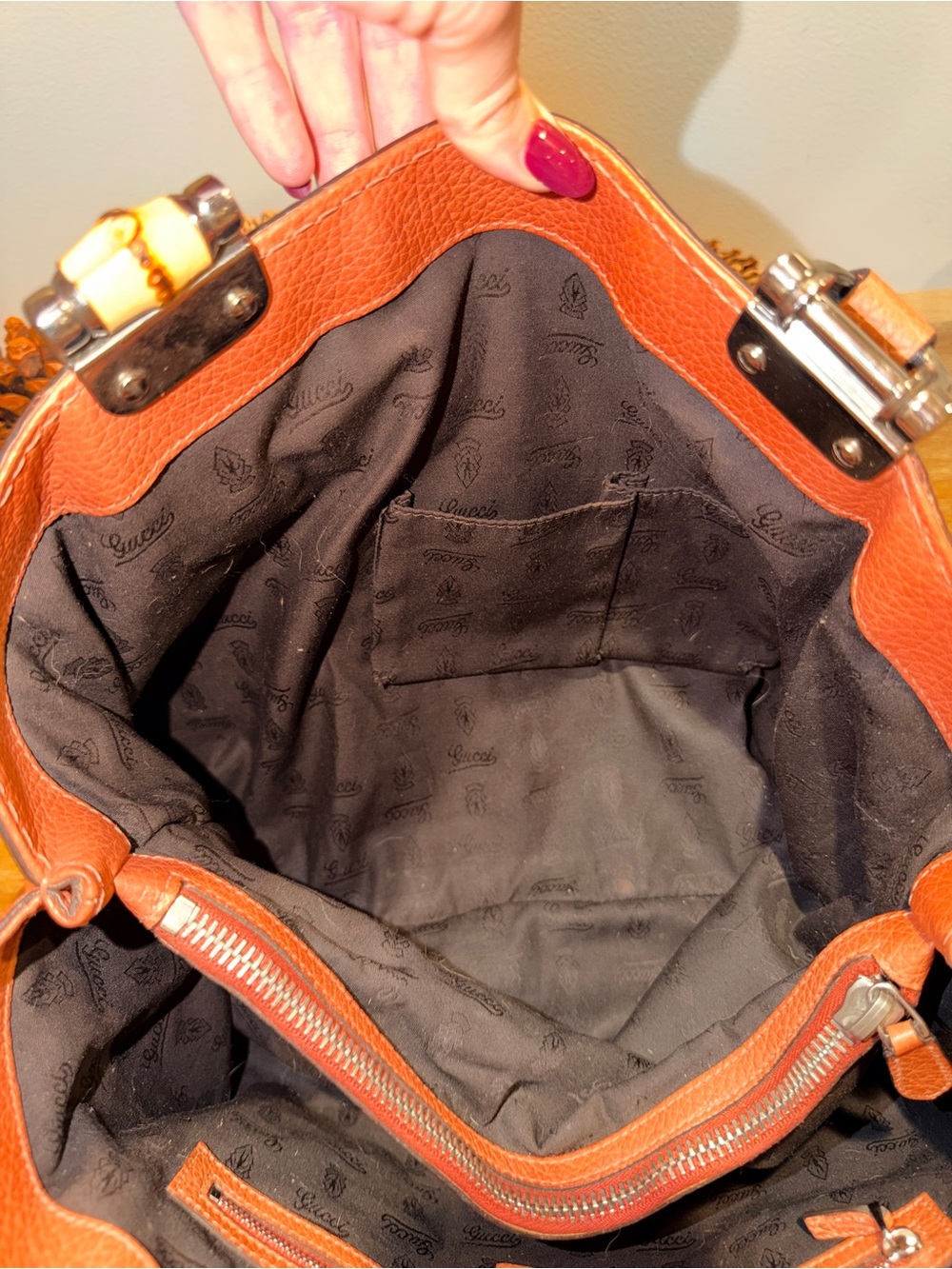 Gucci Libeccio Medium Bamboo Bar Tote Bag - Picture 10 of 14